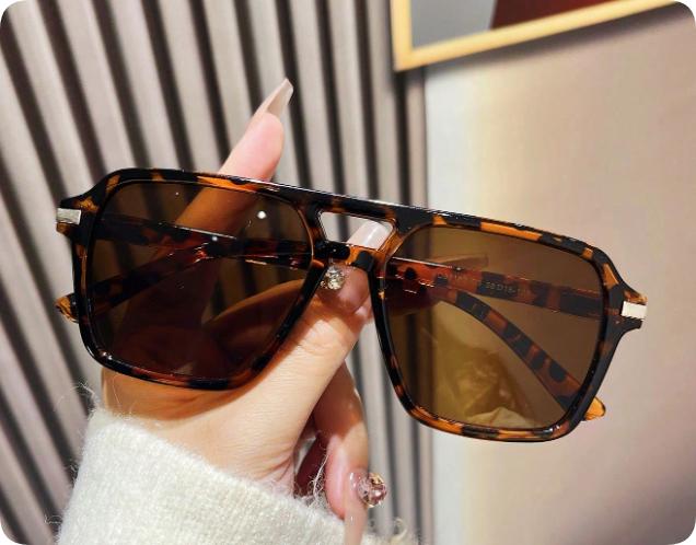 

Retro Polygon Square Sunglasses Women Men Black Vintage Fashion Double Beam Sun Glasses Female 2026 Popular Luxury Shades