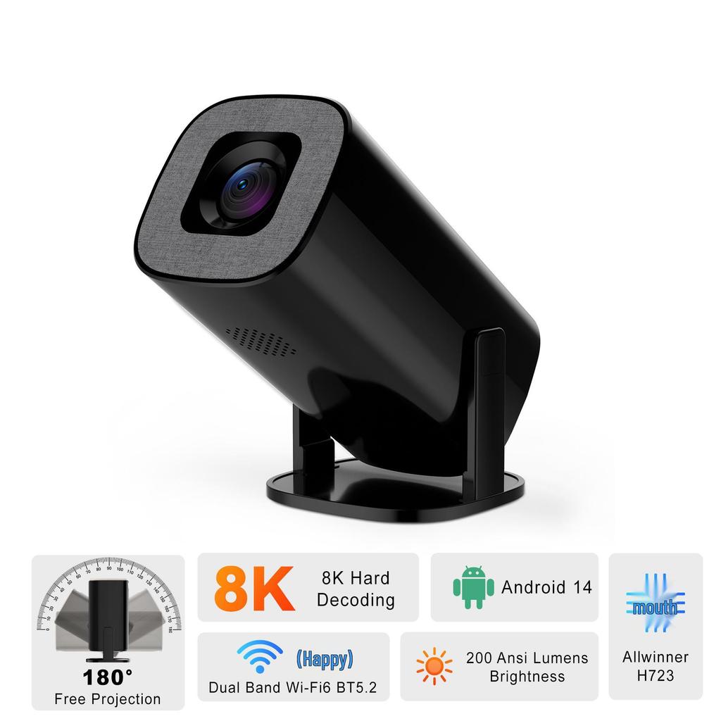 U1 Game Console 8K Android Portable Smart HD Projector with WiFi for Outdoor and Home Use