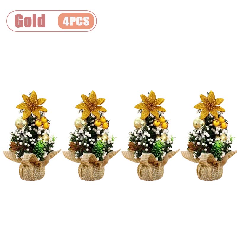 1-10PC Mini Christmas Tree Desktop Decor Set Home Tabletop Craft Ornament for Party Scene Setting Festive Decoration Arrangement