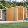 Vidaxl Garden Shed, Light Brown, 277X192.5X179Cm, Galvanized Steel