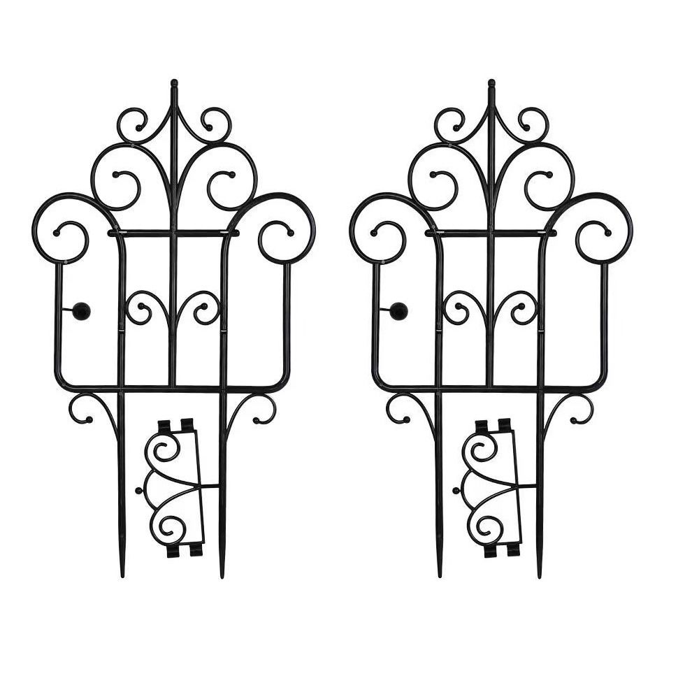 

2 шт. многофункциональная декоративная садовая изгородь для растений, альпинистская рама, штабелируемая своими руками, альпинистская решетка, садовая окантовка, ограждение чёрный