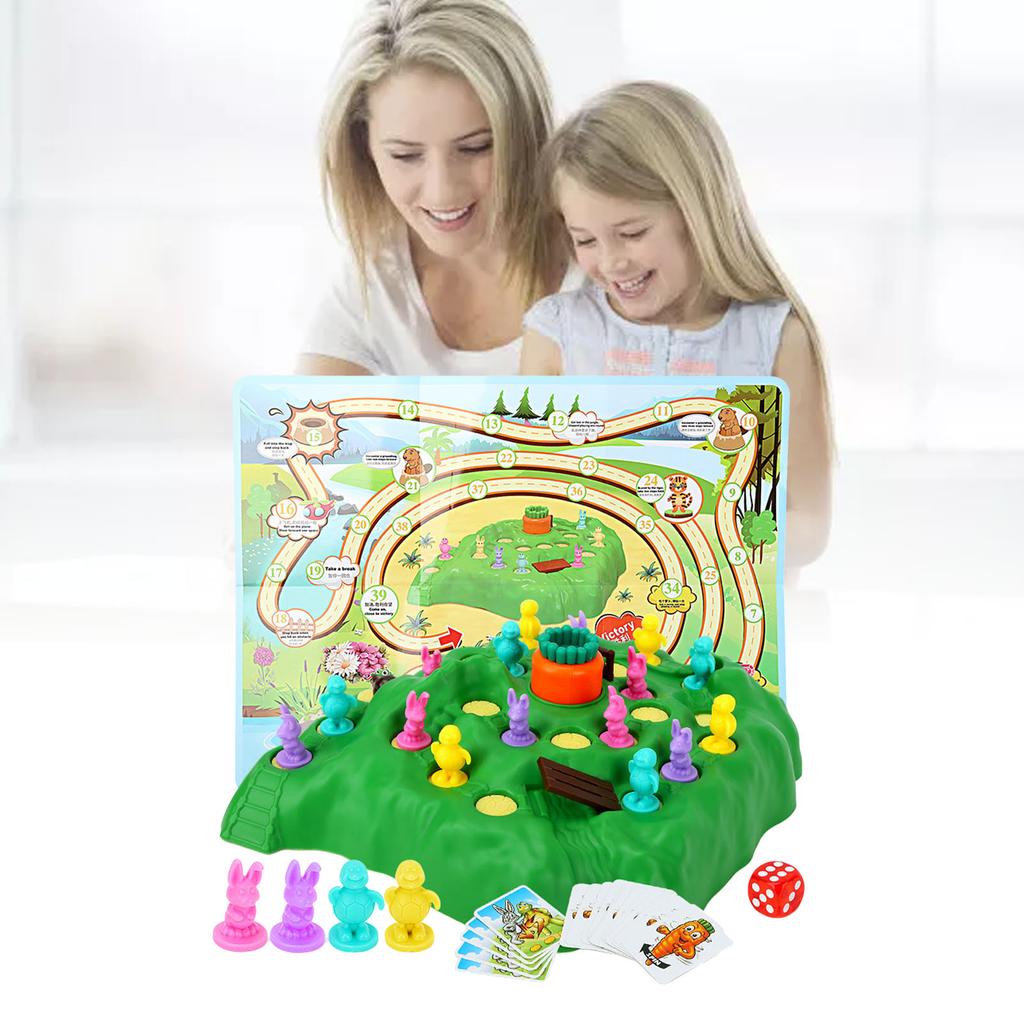 Tortoise Bunny Trap Competitive Board Game Interactive Educational Multiplayer Hare Trap Game