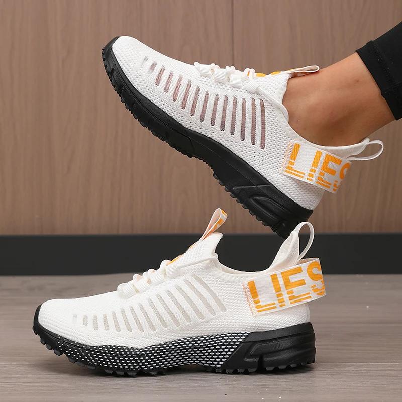 New Women'S Sneakers Shock Absorbing Mesh Breathable Lace Hiking Shoes Comfortable Lightweight Flat Bottom Women'S Casual Shoes