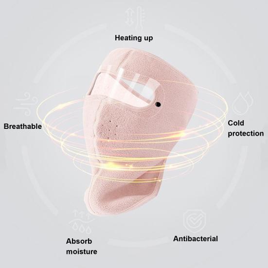 Winter Cycling Fleece Face Guard with Goggles Men Women Cold Weather Outdoor Clear Vision Windproof Antifog Goggle Thermal Full Face Guard