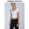 UR Women's Slim Fit Double Zipper U-Neck T-Shirt