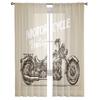 Vintage Motorcycle Modern Curtains For Living Room Transparent Tulle Curtains Window Sheer For The Bedroom Accessories Decor