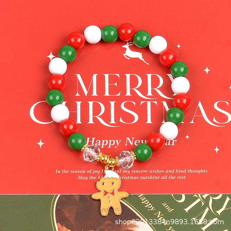 Holiday Beaded Letter & Christmas Tree Bracelet Set - European & American Style