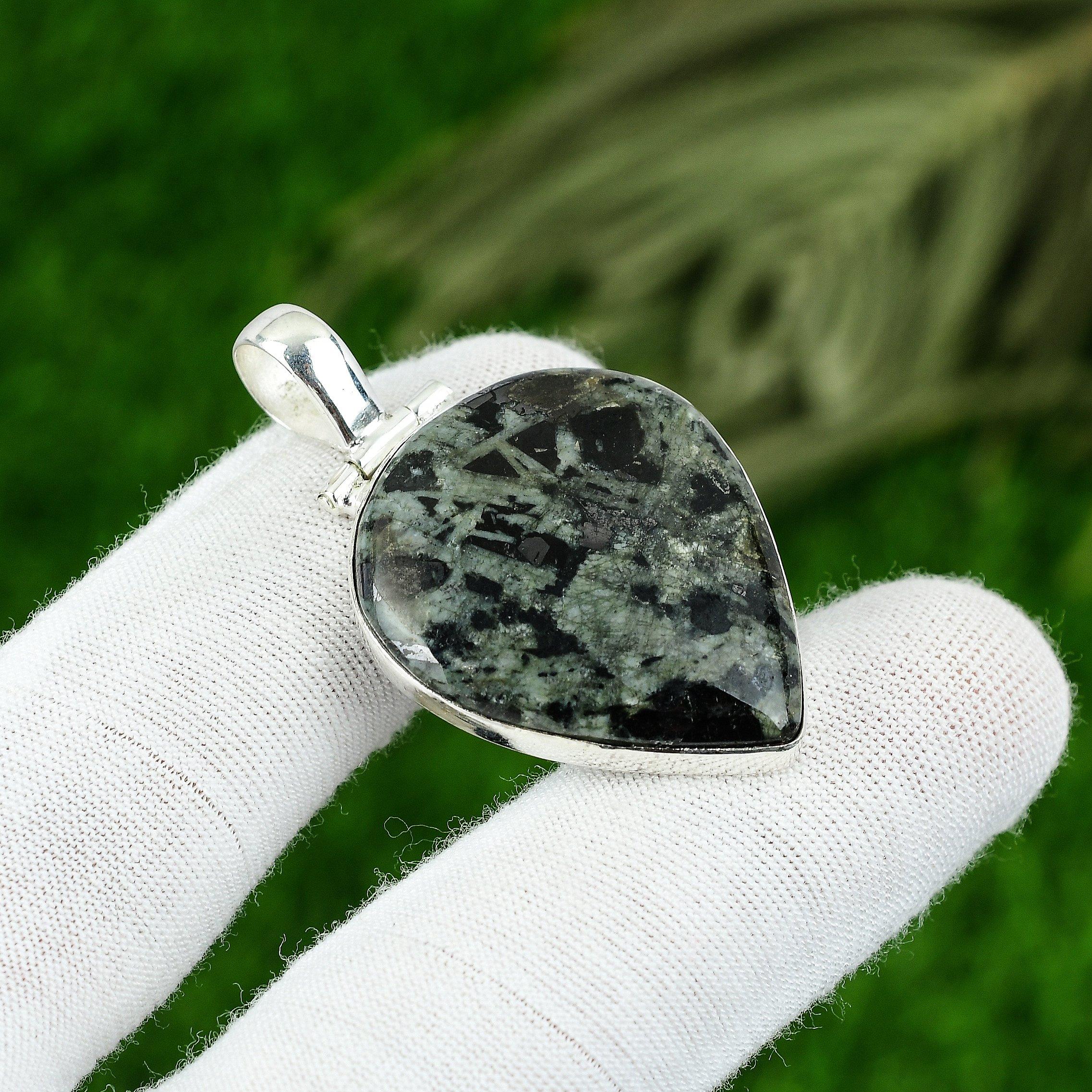 

Natural Star Galaxy Gemstone Pendant Handmade 925 Sterling Silver Indian Jewelry