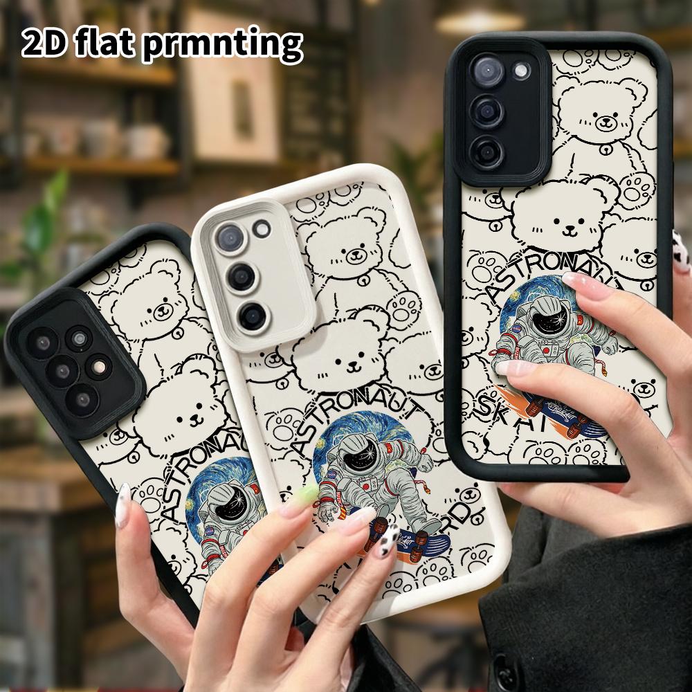 Phone Case: 2D Flat Samsung Galaxy A34 A35 M05 M06 S20 S22 S21 FE Plus 5G Protective Case, Skateboard Astronaut, Christmas and Halloween Gift