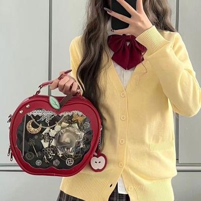 Užtraukiamas maišelis Kawaii vaisiai Itabag Medvilninis lėlės krepšys PU skaidrus kišeninis mažų daiktų maišelis Idolių prekių laikymo Fashion kuprinės