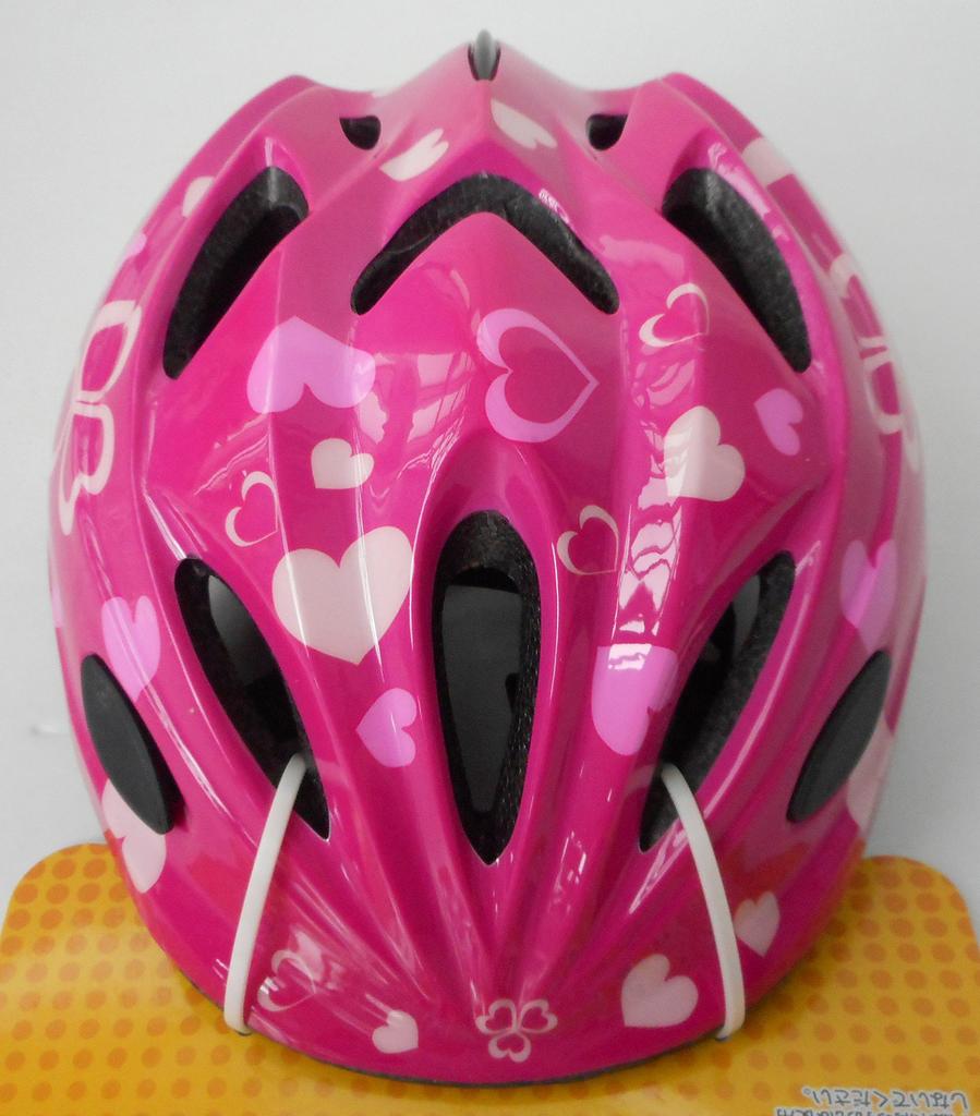 SAGISAKA Cyklistická helma pro děti a batolata Standardní model 46401 Srdce růžová 48-52cm