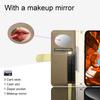 ESEBLE E11 For Samsung Galaxy S23 Ultra Case Zipper Pocket Litchi Texture Leather Phone Cover with Mirror and Wrist Strap