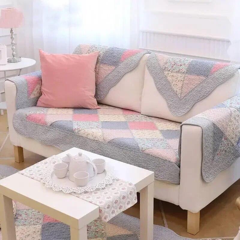 High Quality All-season Universal Washed Cotton Cushion European Style Fabric Sofa Cushion Cushion Lace Anti Slip Backrest Cover