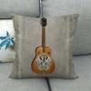 Guitar And Bass Instrument Series Pattern Digital Printing Short Plush Pillow Covers For Sofa Office Cushion Cover Home Goods
