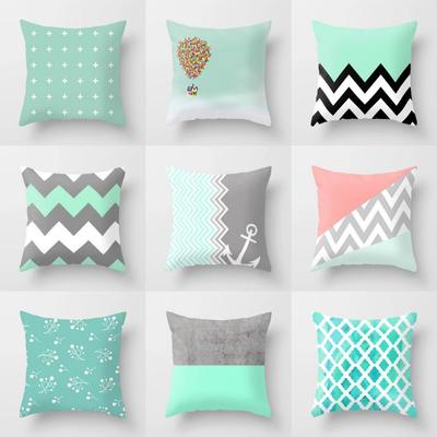 Federa decorativa a righe verdi, cuscino quadrato per soggiorno e camera da letto