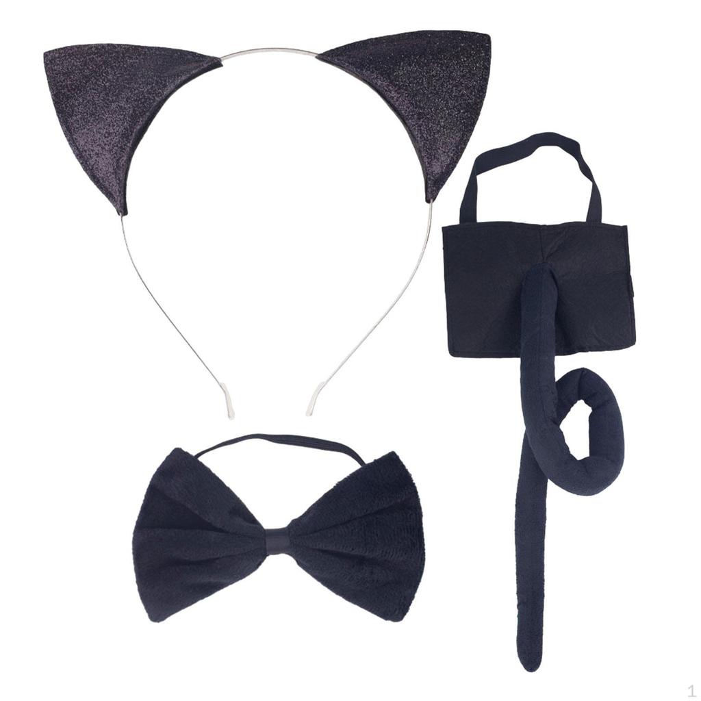 Kids , Bow Tie and Tail Set Animal Costume Accessories Headband Headwear Creative Cosplay for Party