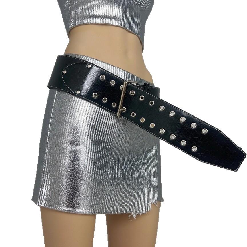 

Расширенный и уширенный ремень с проушинами, ремень для джинсов нового стиля, ремень унисекс, американские хип-хоп заклепки 120cm