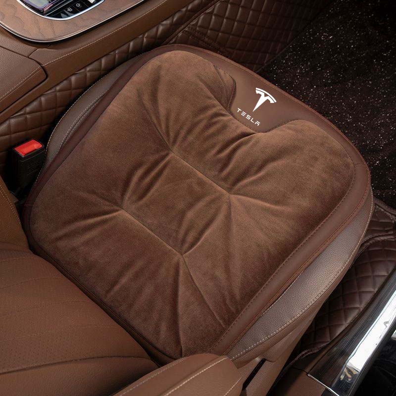 Car Seat Cushion Winter Warm Flannel Front Rear Seat Breathable Pad For Tesla Model 3 Model S Model X Model Y Cybertruck SpaceX