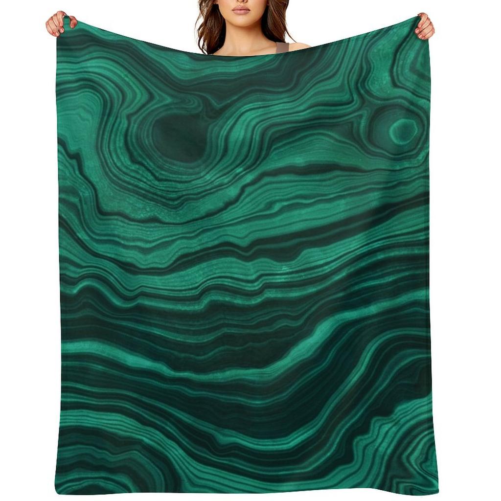 Malachite Texture 01 Throw Blanket Multi-Purpose Soft Big Luxury Throw Christmas Gifts Blankets