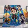 Demon Slayer Tanjiro Print Flannel Blanket, Ultra Soft High Quality All Seasons Warm Throw, Home Decor Cozy Blanket, Perfect Christmas Gift