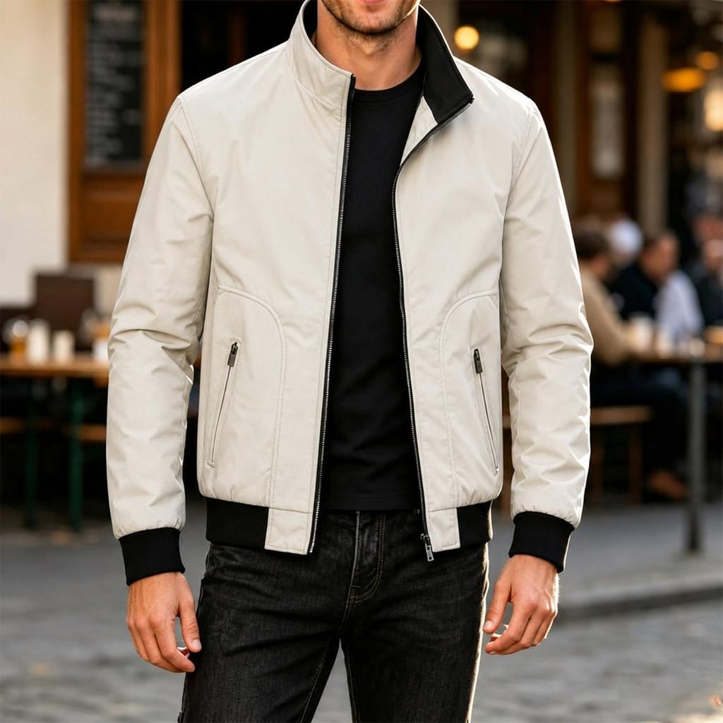 Men's Long Sleeve Stand Collar Casual Jacket - Outdoor Fashion Trendy for Everyday Wear