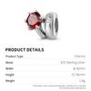 S925 Sterling Silver Oxide Beads December Birthstone Round Single Stone Ring Beads Bracelet DIY Jewelry Accessories
