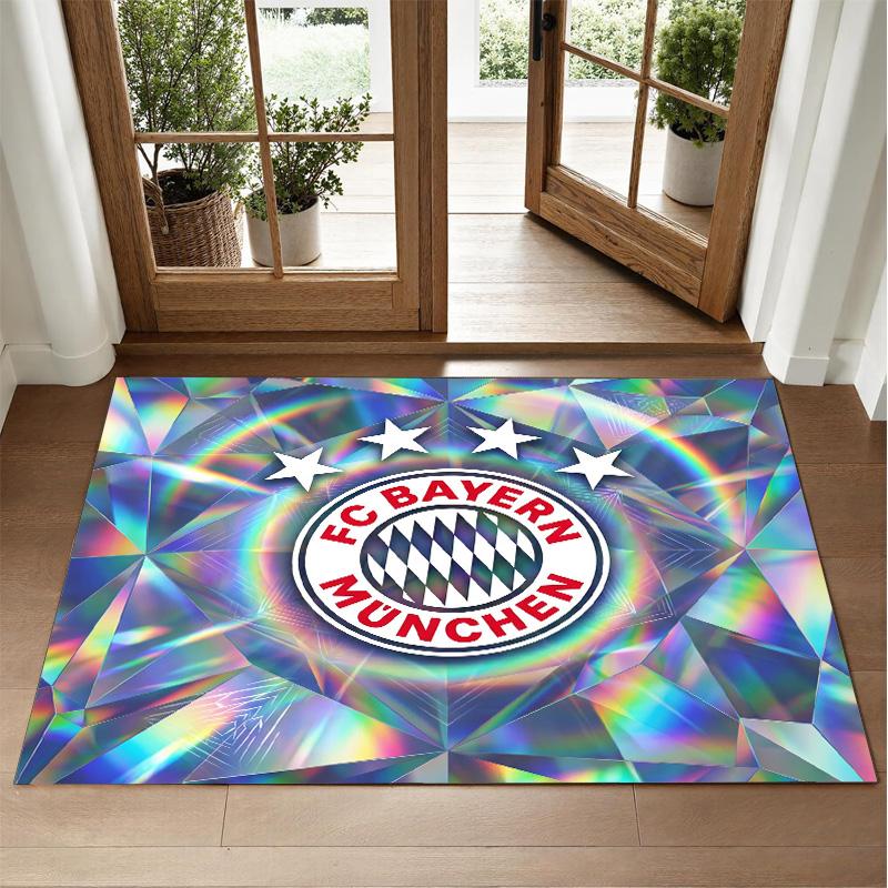FC Bayern München Design Kristall-Samt Teppich Weiche Dekorationsmatte für Schlafzimmer Eingang