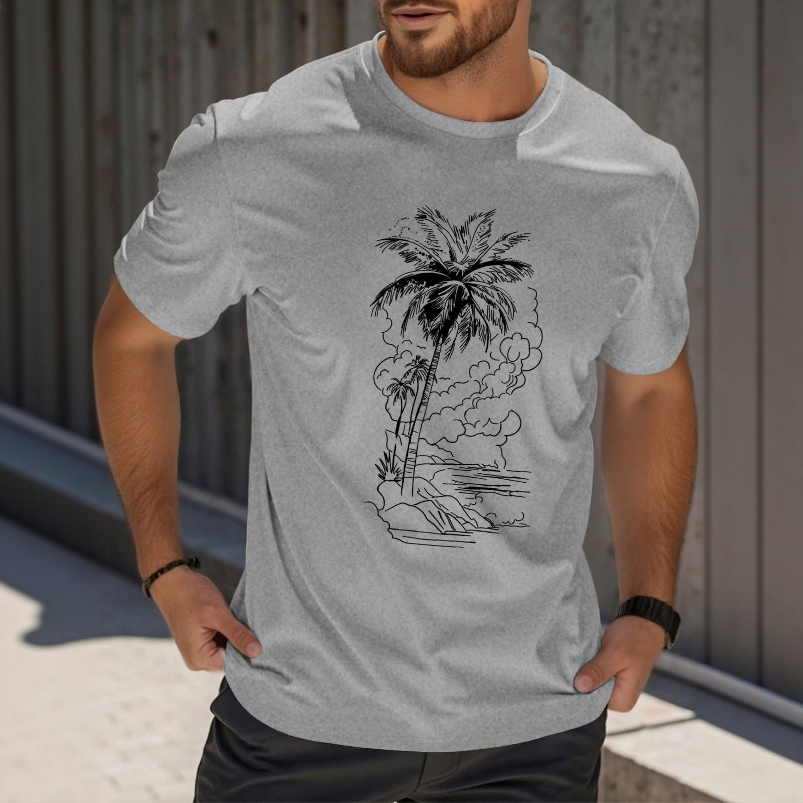 

Мужская модная футболка с принтом, круглым вырезом, прямыми плечами и короткими рукавами XL