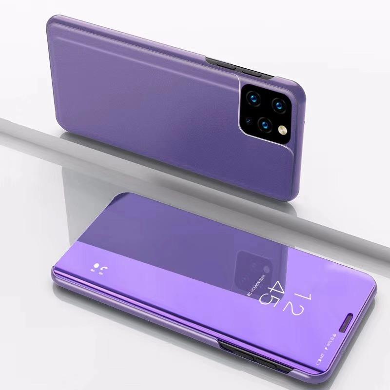 Pouzdro na telefon s plnou ochranou, zrcadlovým flipovým držákem pro iPhone 16 17 Air 15 14 Plus 13 12 11 17 Pro Max 7 8 16E, nárazuvzdorný zadní kryt