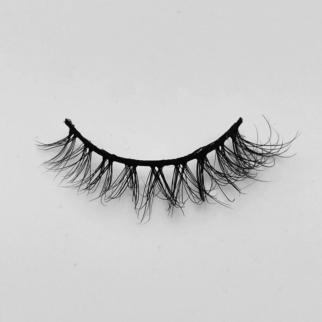 New Product 12mm Natural Mink Hair False Eyelashes European And American Eyelashes Hard Stem Short Eyelashes False Eyelashes