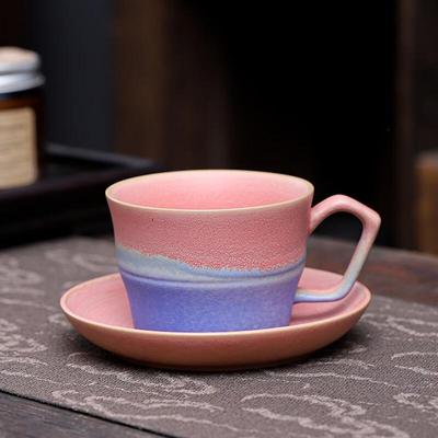 Shangqi Keramikofen-gebranntes Farbverlauf Kaffee-Tasse & Untertassen-Set