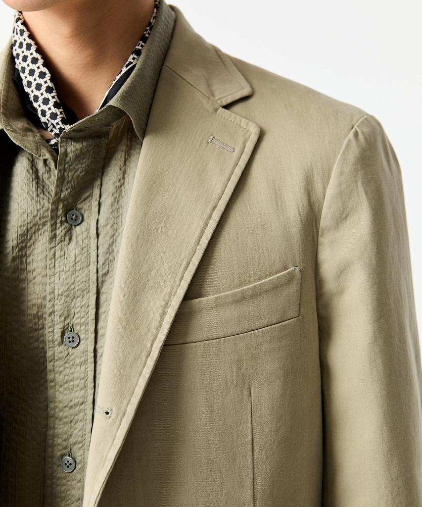 Man On The Boon Stretch Cotton Garment Washed Jacket_Beige 4714102001