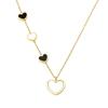 European Stainless Steel Heart Mother-of-Pearl Pendant Necklace with Versatile Tassel Clavicle Chain