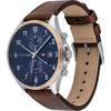 Tommy Hilfiger 1791712 Herrenuhr Braunes Armband Blaues Zifferblatt 44mm + Box