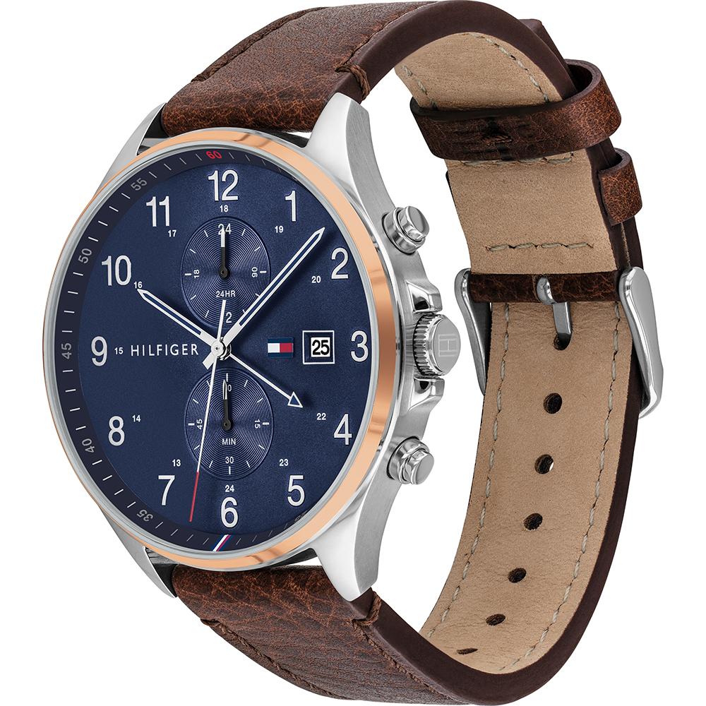 Tommy Hilfiger 1791712 Herrenuhr Braunes Armband Blaues Zifferblatt 44mm + Box