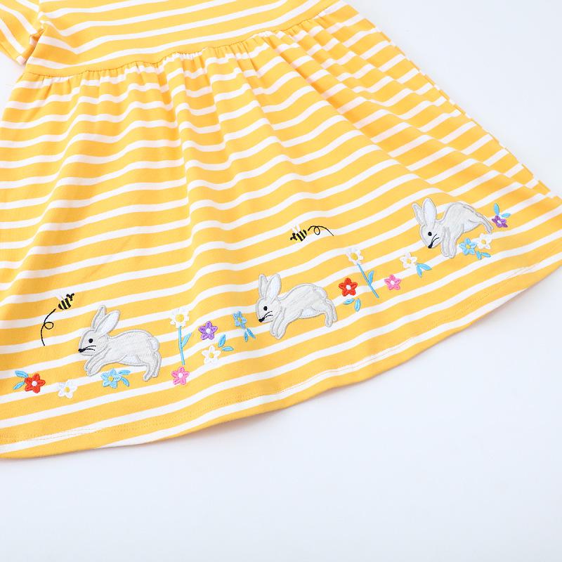 2025 Summer Knit Embroidered Girls' Dress - European & American Style