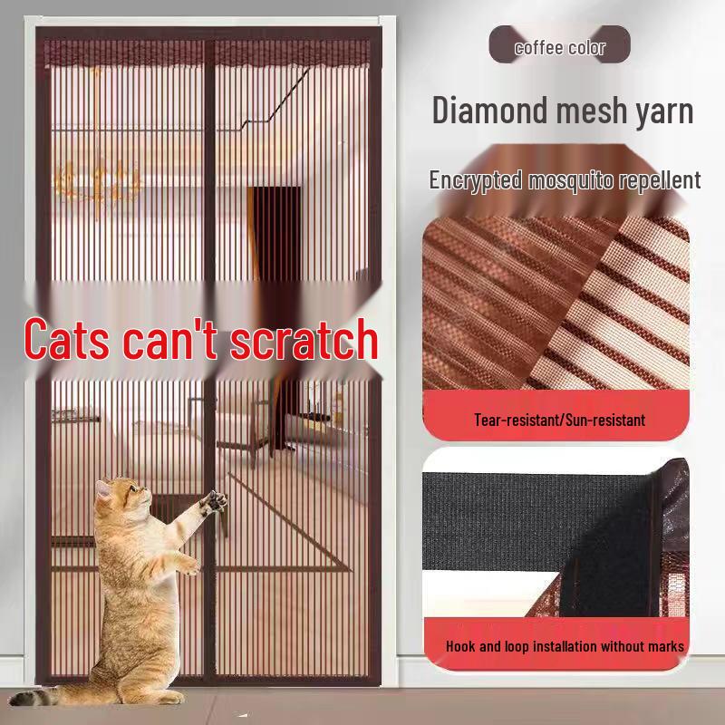 

Summer Anti-Mosquito Magnetic Mesh Door Curtain with Velcro W80 H205