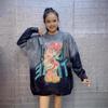 Chic Korean Style Rhinestone Print Round Neck Sweater for Women (2026 Winter Collection)