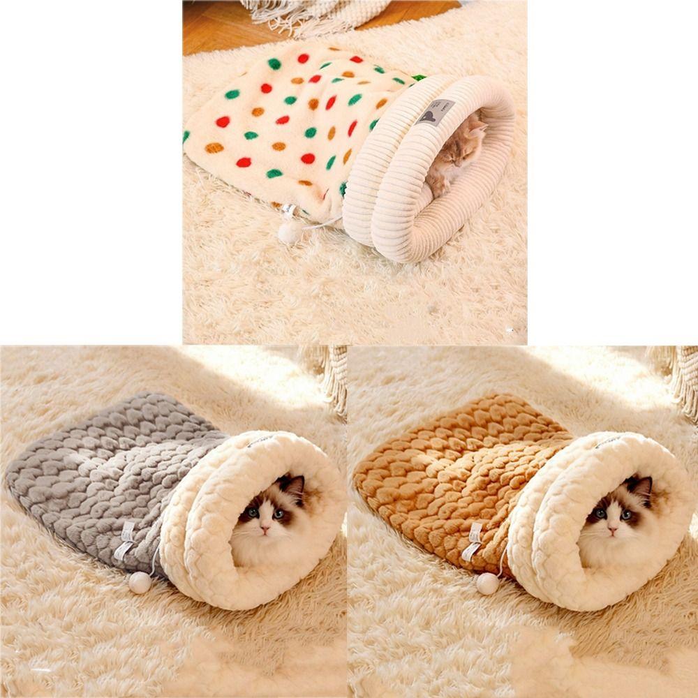 Semi-enclosed Cat Sleeping Bag Warm Cat Tunnel Nest Thickened Cat Nest Bed  Indoor