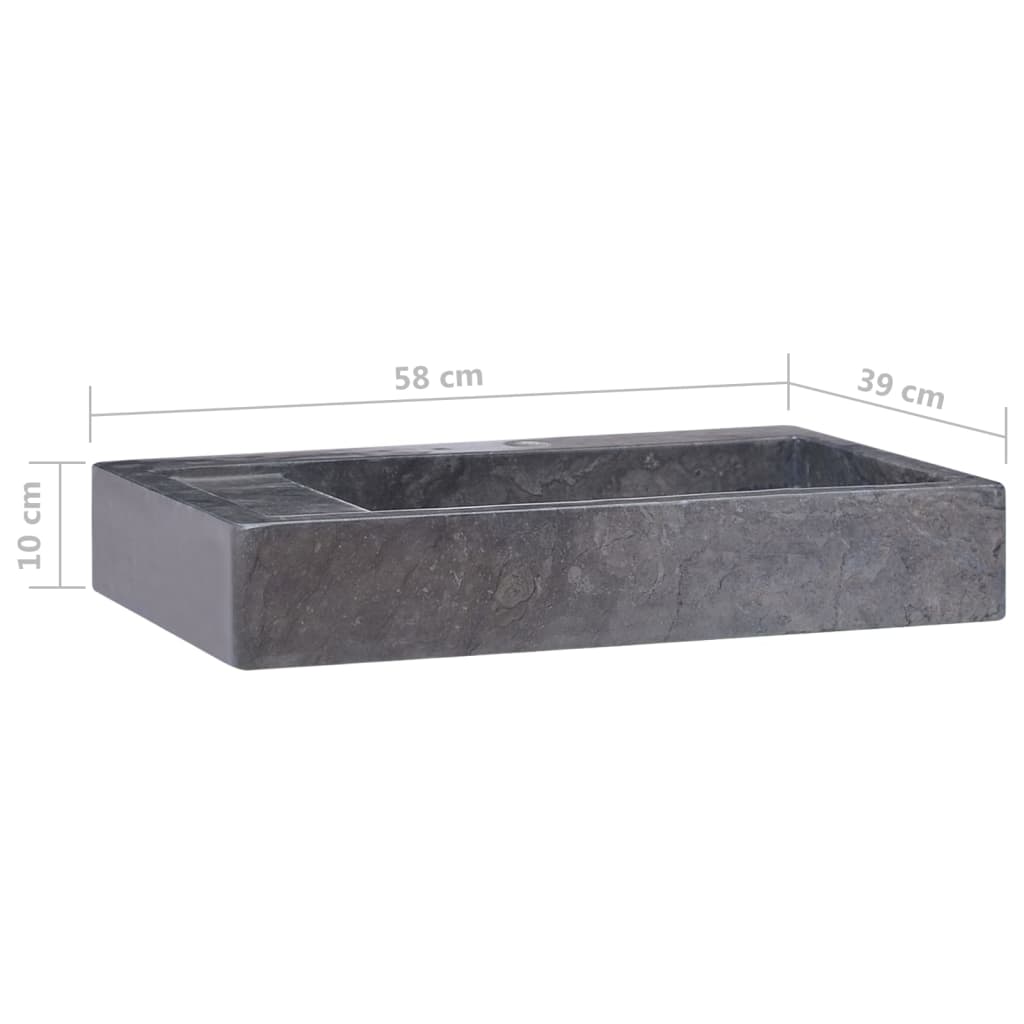 Black Wash Basin 58 X 39 X 10 Cm Marble