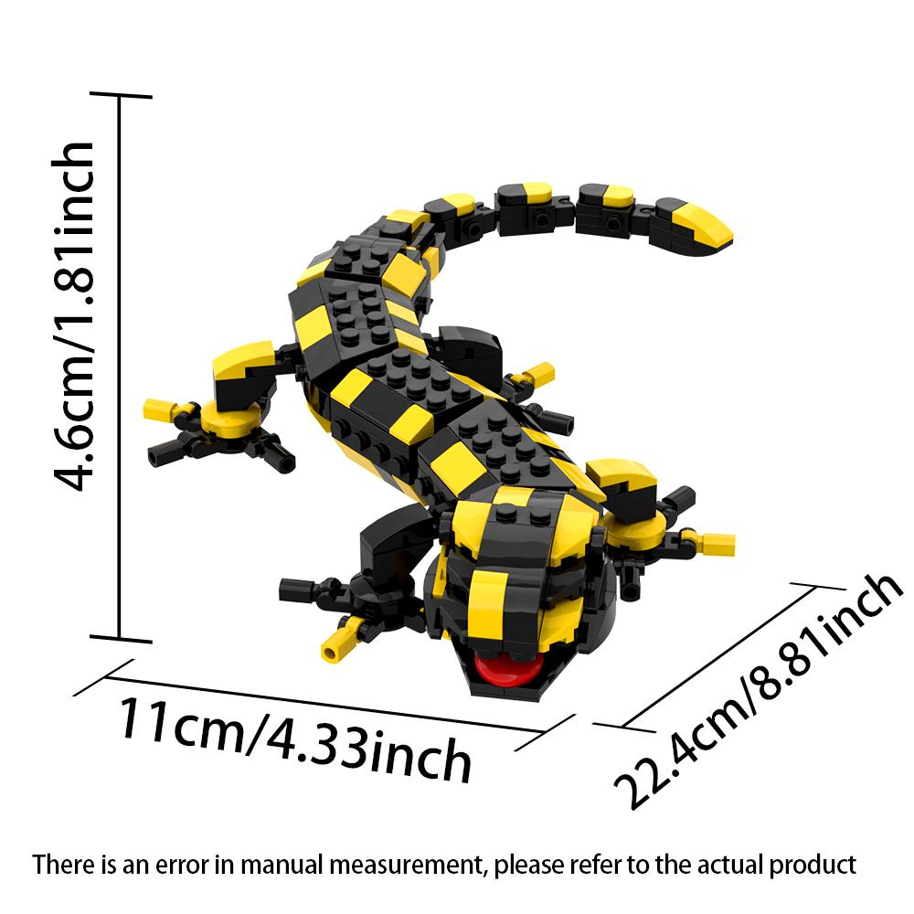 MOC Tier Feuersalamander Bausteine Sets Konstruktionsspielzeug Haifischmodell DIY Steine Weihnachten Geburtstagsgeschenke