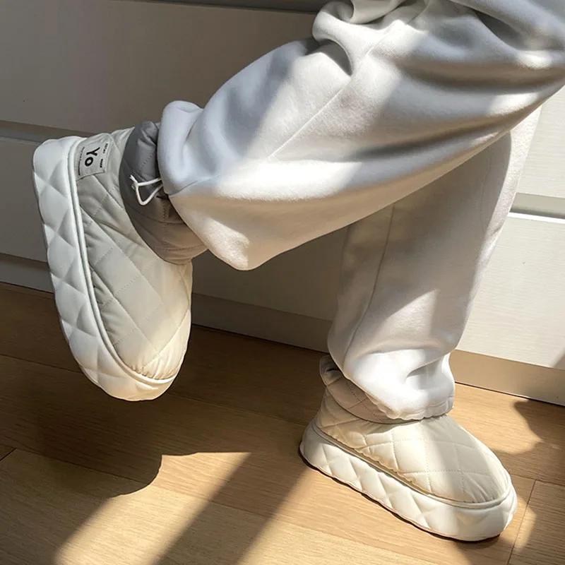 Thicken Plush Warm Winter Cotton Shoes for Women 2024 Thick Sole Waterproof Snow Boots Woman Non Slip Platform Ankle Booties