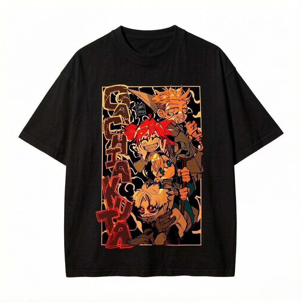 Japanese Anime-style T-shirts Include Streetwear Hip-hop Style Retro T-shirts Short-sleeved Shirts Clothing