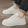 Mens Breathable White Sneakers Trendy Thick Sole Casual Shoes All Match Versatile Board Shoes
