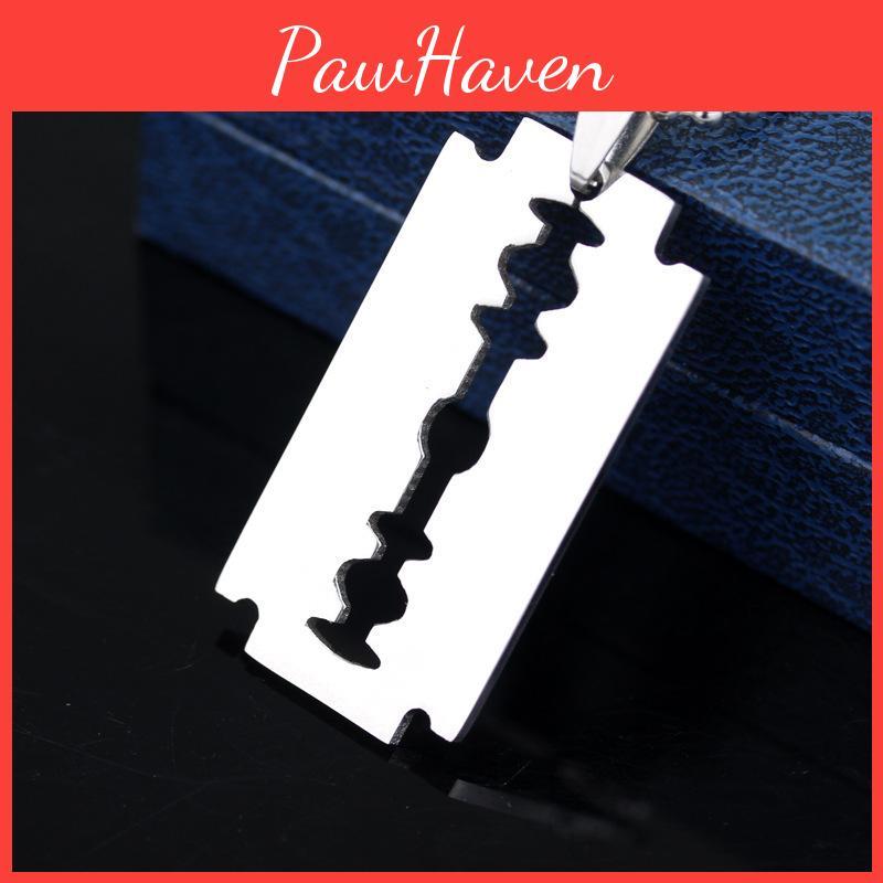 Trendy Punk Blade Alloy Necklace With Geometric Pendant For Gift Giving And Daily Wear