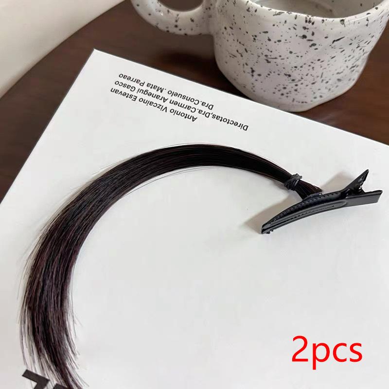 2Pcs Funny Silly Hair Clip Female Anime Cosplay Wig Small Braid Side Bangs Duckbill Clip Side Clip Cute Hair Accessories Gifts