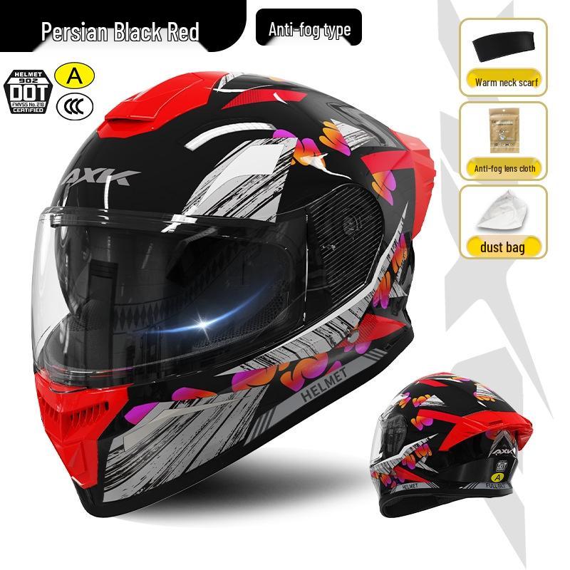 Certified Full Face Motorcycle Helmet for Men & Women, Warm, All-Season, for Electric Vehicles and Winter Riding