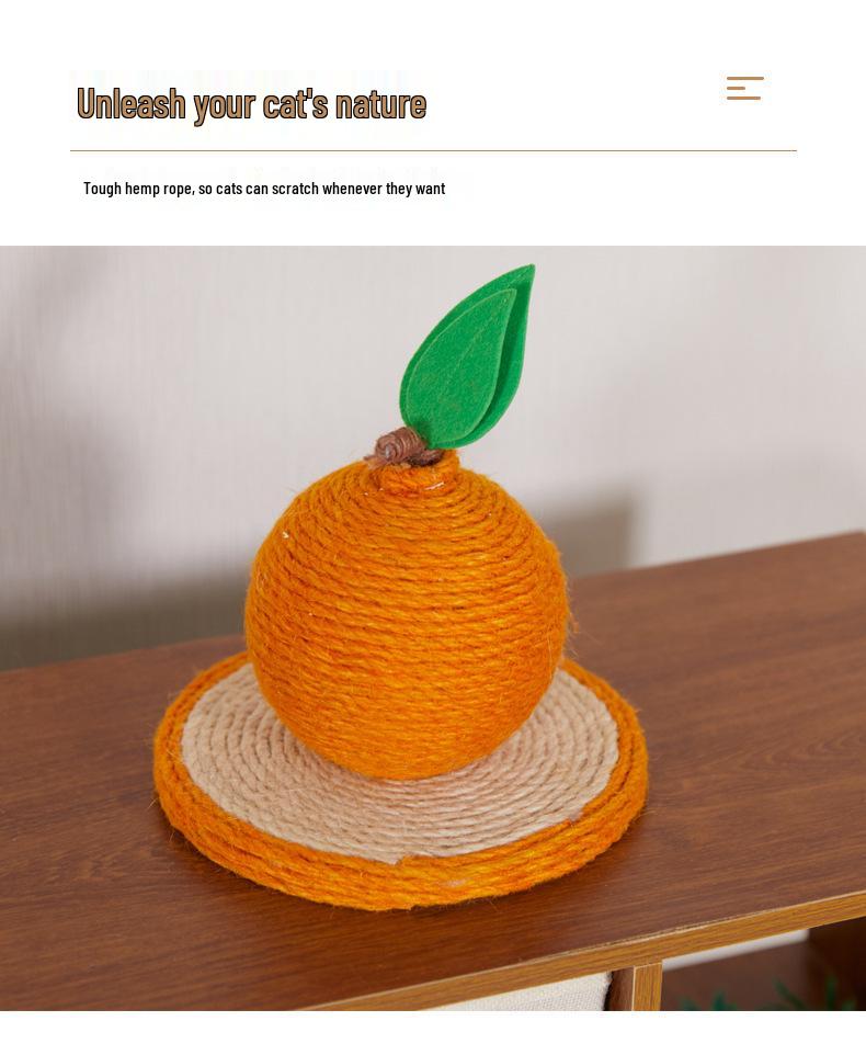 Sisal Cat Teaser Ball: Self-Entertainment Toy with Vertical Scratching Board