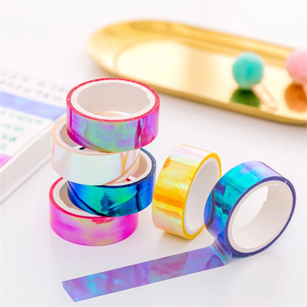 Waterproof Holographic Gradient Adhesive Tape Durable Decorative Craft Tape Suitable for Various Surfaces and Applications