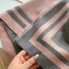 Autumn And Winter Imitation Cashmere Solid Color Geometric Line Jacquard Shawl Thickened Warm Women'S Scarf